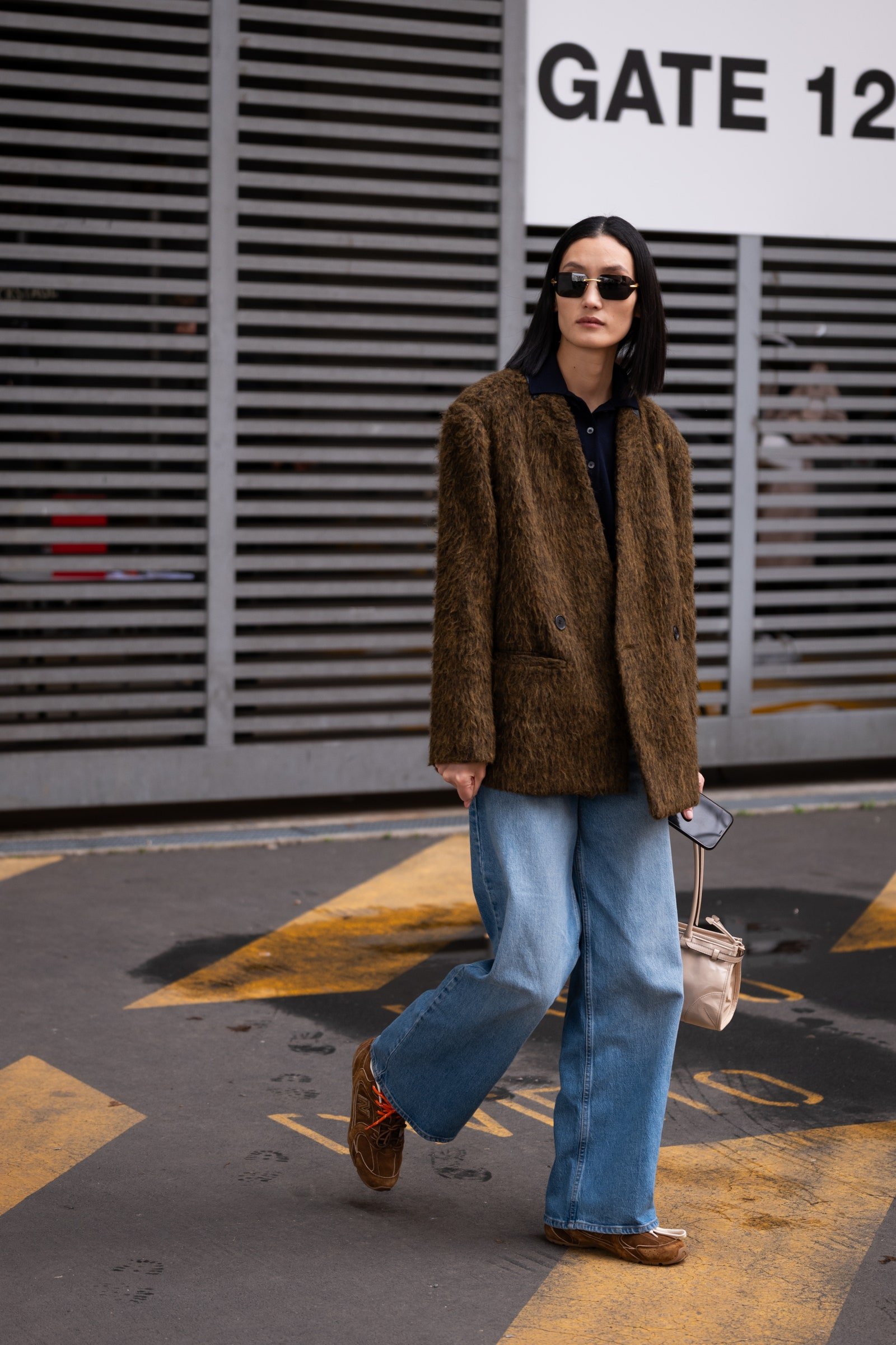 Bomber jacket with baggy jeans