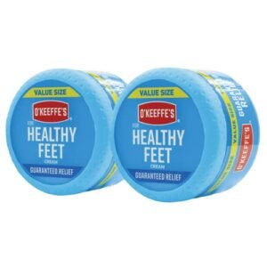 O’Keeffe’s for Healthy Feet Foot Cream, Guaranteed Relief for Extremely Dry, Cracked Feet, Instantly Boosts Moisture Levels, 6.4 Ounce Jar, Value Size, (Pack of 2)