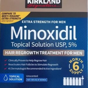 Minoxidil Liquid Extra Strength Hair Regrowth Treatment for Men, 5% Topical Solution, 6 Months Supply – Dropper Applicator Included – Dermatologist Recommended by 4K Logistics