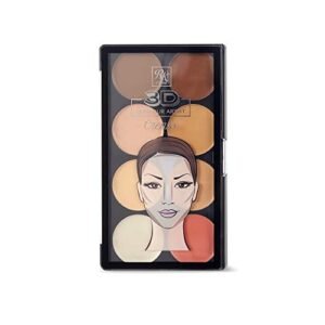 Ruby Kisses Flawless Finish with 3D Contour Cream Makeup Palette – Lightweight, Multi-Palette, Contouring Foundation, Creamy, Sculpt &Highlighting, Define Cheekbones (Light)