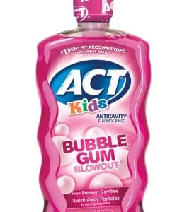 ACT Kids Anticavity Fluoride Rinse For Bad Breath Treatment, Bubble Gum Blowout, 16.9 fl. oz.