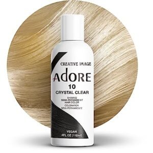 Adore Semi Permanent Hair Color – Vegan and Cruelty-Free Hair Dye – 4 Fl Oz – 010 Crystal Clear (Pack of 1)