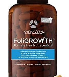 Advanced Trichology FoliGROWTH Hair Growth Supplement for Thicker Fuller Hair, Approved by the American Hair Loss Association, Backed by 20 Years of Experience in Hair Loss Treatment Clinics