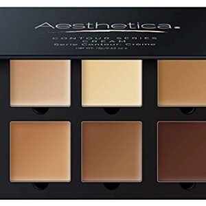 Aesthetica Cosmetics Cream Contour and Highlighting Makeup Kit – Contouring Foundation/Concealer Palette – Vegan & Cruelty Free – Step-by-Step Instructions Included