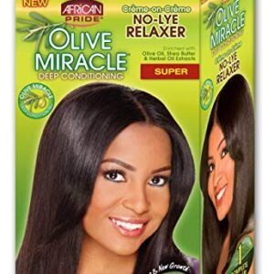 African Pride Olive Miracle Deep Conditioning No-lye Relaxer Kit, Super, 1count