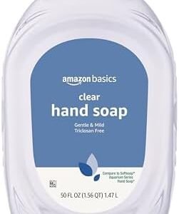 Amazon Basics Gentle & Mild Clear Liquid Hand Soap Refill, Triclosan-free, 50 Fluid Ounces, 1-Pack (Previously Solimo)