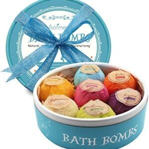 Aofmee Bath Bombs, 7 Bath Bombs for Women, Handmade Bathbombs for Kids Girls, Mothers Day Gifts for Mom, Spa Relaxation Gifts for Her, Birthday Valentines Christmas Gifts for Women Who Have Everything