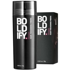 BOLDIFY Hair Fibers (28g) Fill In Fine and Thinning Hair for an Instantly Thicker & Fuller Look – Best Value & Superior Formula -14 Shades for Women & Men – DARK BROWN