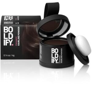 BOLDIFY Hairline Powder Instantly Conceals Hair Loss, Root Touch Up Hair Powder, Hair Toppers for Women & Men, Hair Fibers for Thinning Hair, Root Cover Up, Stain-Proof 48 Hour Formula (Dark Brown)