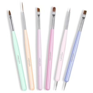 Beetles Nail Art Brushes Set Gel Polish Nail Art Design Pen Painting Tools Fingernail Brush Nail Cleaning Brush Nail Art Liner Brush and Nail Dotting Pen Salon Beetles Gifts