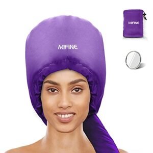 Bonnet Hood Hair Dryer Attachment – Adjustable Extra Large Bonnet Hair Dryer for Hand Held Hair Dryer with Stretchable Grip and Extended Hose Length (Purple)