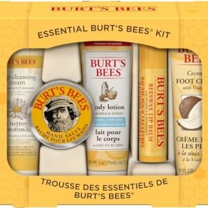 Burt’s Bees Easter Basket Stuffers, Essential Everyday Beauty Gifts Set, 5 Travel Size Products – Deep Cleansing Cream, Hand Salve, Body Lotion, Foot Cream and Lip Balm