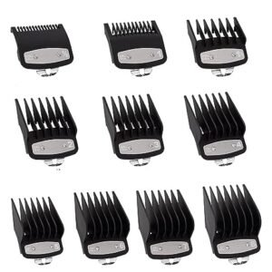 Clipper Guards Cutting Guides – Metal – 1/16 to 1 Inch, Compatible with Wahl – 10 Pack