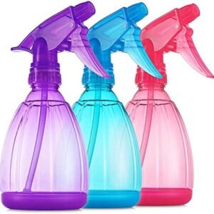 DilaBee Spray Bottles (3-Pack, 12 Oz) Water Spray Bottle for Hair, Plants, Cleaning, Cooking, BBQ, Cats, – Empty Spray Bottles – BPA-Free – Multicolor