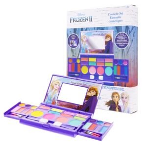 Disney Frozen 2 – Townley Girl Cosmetic Compact Set with Mirror 22 lip glosses, 4 Body Shines, 6 Brushes Colorful Portable Foldable Washable Makeup Beauty Kit Box Set for Girls Kids Toddler