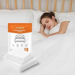 Disposable Bed Sheets Fitted Sheet King Size, Disposable Travel Sheets for Hotel with Quilt Cover and Pillowcase, Disposable Bedding Travel Bedding Disposable Sheets for Travel Hotel Essentials