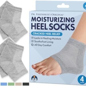 Dr. Frederick’s Original Moisturizing Heel Socks for Cracked Heel Treatment – 2 Pairs – Stop Cracked Heels in Their Tracks