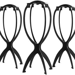 Dreamlover Wig Stand, Wig Head Stand for Multiple Wigs, Black, 3 Pack