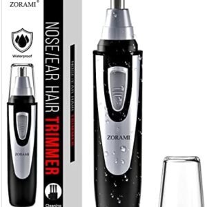 Ear and Nose Hair Trimmer Clipper – 2022 Professional Painless Eyebrow & Facial Hair Trimmer for Men Women, Battery-Operated Trimmer with IPX7 Waterproof, Dual Edge Blades for Easy Cleansing Black