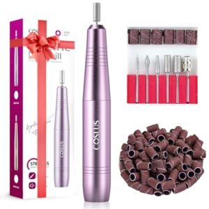 Electric Nail Drill File Professional: for Acrylic Gel Dip Powder Nails Portable Nail Drill Machine Kit Manicure Pedicure Tools Polishing Set with Nail Drill Bits Sanding Bands