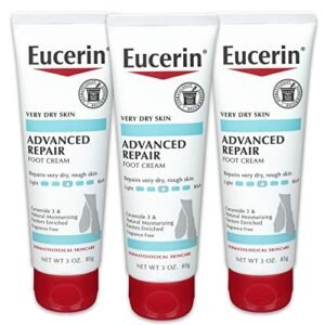 Eucerin Advanced Repair Foot Cream – Fragrance Free, Foot Lotion for Very Dry Skin – 3 oz. Tube (Pack of 3)