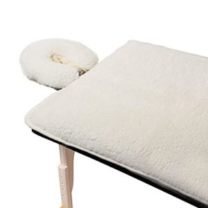 ForPro Premium Fleece Massage Pad Set, Natural, Extra Soft, Hypoallergenic, for Massage Tables, Includes Pad and Face Rest Cover, 31” W x 72” L