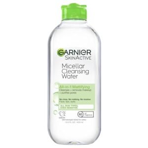 Garnier SkinActive Micellar Water for Oily Skin, Facial Cleanser & Makeup Remover, 13.5 Fl Oz (400mL) 1 Count (Packaging May Vary)