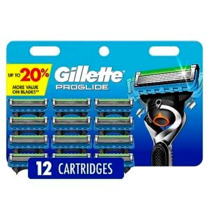 Gillette ProGlide Razor Refills for Men, 12 Razor Blade Refills