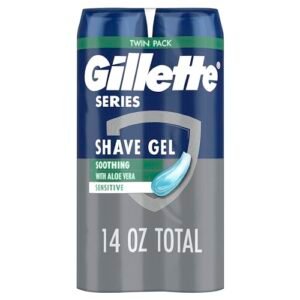 Gillette Series 3X Action Shave Gel, Sensitive Twin Pack, 7 Oz (Pack of 2)