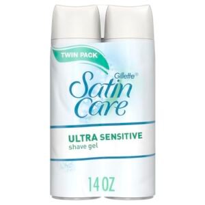 Gillette Venus Satin Care Ultra Sensitive Shave Gel for Women, Pack of 2, 7oz Each, Frangrance Free