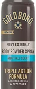 Gold Bond Men’s Essentials Talc-Free Body Powder Spray 7 oz. Nightfall Scent Wetness Protection