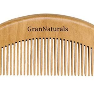 GranNaturals Wooden Comb for Detangling & Styling Wet or Dry Curly, Thin, Thick, Wavy, or Straight Hair – Small Pocket Sized Fine Tooth Natural Wood Comb for Women – Birthing & Labor Comb