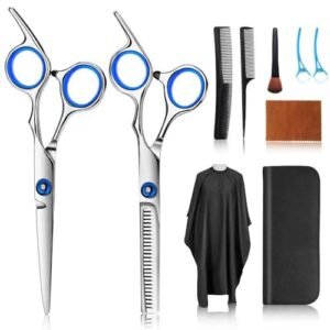 Hair Cutting Scissors Kits, 10 Pcs Stainless Steel Hairdressing Shears Set Professional Thinning Scissors For Barber/Salon/Home/Men/Women/Kids/Adults Shear Sets