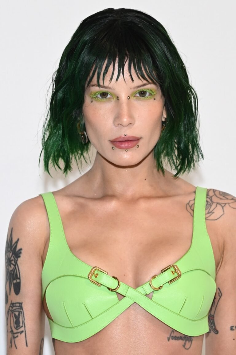 Halsey wows with fake piercings at Paris Fashion Week