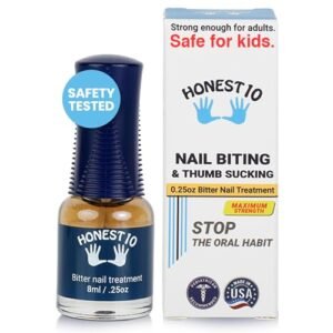 Honest10 Nail Biting Treatment for Kids and Adults, MADE IN USA, Safe and Lab Tested, Pediatric Approved, Strongest Formula, Nail biting Prevention to Stop the Habit Now (0.25 oz)