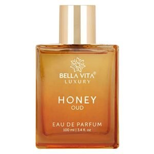 Honey Oud Eau de Parfum, Patchouli, Vanilla, Bergamot, Floral & Spicy + Made with Clean & Vegan Essentials Oils + Cruelty Free