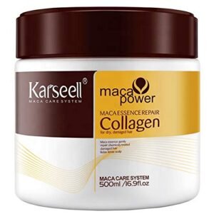 Karseell Collagen Hair Treatment Deep Repair Conditioning Argan Oil Collagen Hair Mask Essence for Dry Damaged Hair All Hair Types 16.90 oz 500ml