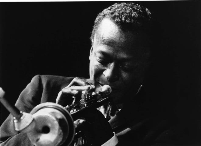 Miles Davis is pictured performing in an undated photo.