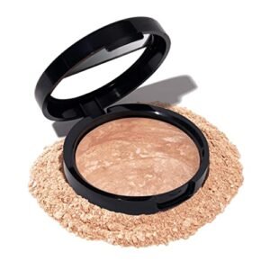 LAURA GELLER NEW YORK Award-Winning Baked Balance-n-Brighten Color Correcting Powder Foundation – Light – Buildable Light to Medium Coverage – Demi-Matte Natural Finish