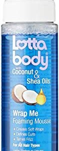 Lottabody Coconut Oil and Shea Wrap Me Foaming Curl Mousse , Creates Soft Wraps, Hair Mousse for Curly Hair, Defines Curls, Anti Frizz, 7 Fl Oz