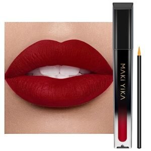 MAKI YIKA Red Lipstick Matte Long Lasting 24Hours, Brick Red Liquid Lipstick Smudge Proof & Transferproof for Deep Red Matte Lips, Cruelty Free | TRUST YOU