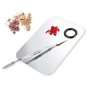 Makeup Mixing Palette, Upgrad Stainless Steel Metal Mixing Tray with Spatula Artist Tool for Mixing Foundation Nail-Art