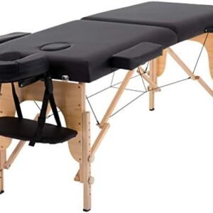 Massage Table Massage Bed Spa Bed 84 Inches Long Portable 2 Folding W/Carry Case Table Heigh Adjustable Salon Bed Face Cradle Bed,Black