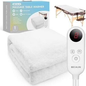 Massage Table Warmer Heating Pad Professional SPA Massage Bed Warmer with 8 Timer & 6 Heat Settings & Overheat Protection for Massage Bed & Spa, Thickened & Soft Fleece, 31″ x 71″