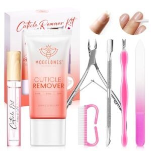 Modelones Cuticle Remover Kit – Cuticle Remover Cream & Cuticle Oil, Cuticle Care Kit w/Cuticle Trimmer Cuticle Pusher & Cuticle Nipper for DIY Nail Manicure, Removedor de Cuticula for Nail Care