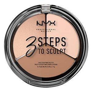 NYX PROFESSIONAL MAKEUP 3 Steps to Sculpt, Face Sculpting Contour Palette – Fair