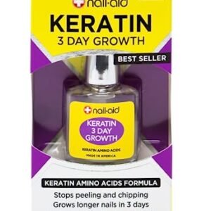 Nail-Aid Keratin 3 Day Growth Nail Treatment & Strengthener, Clear, 0.55 Fl Oz