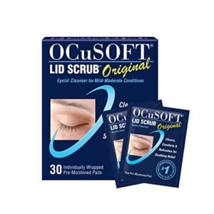 OCuSOFT Lid Scrub Original Eyelid Cleanser – Pre-Moistened Eyelid Wipes for Mild to Moderate Conditions – Eyelid Cleanser to Clean, Comfort & Soothe Irritated Eyelids – 30 Count