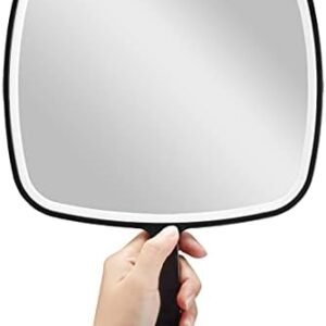 OMIRO Hand Mirror, Extra Large Black Handheld Mirror with Handle, 9″ W x 12.4″ L