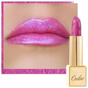 Oulac Pink Lipstick for Women with Metallic 3D Shine Lightweight Hydrating Formula, High Impact Lip Color, Vegan & Gluten Free Beauty, Full Coverage Lip Makeup, Velocity(15)